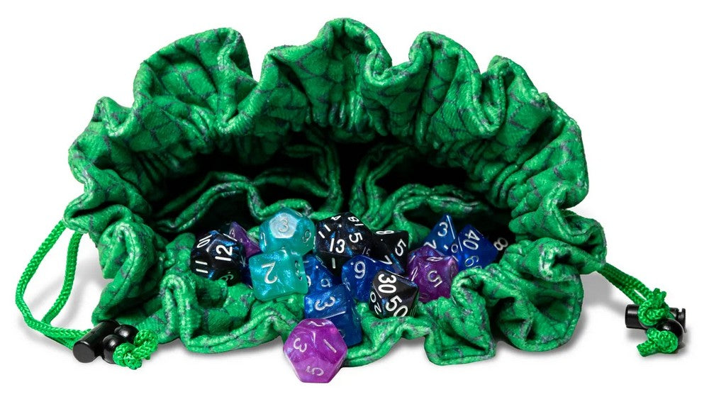 Fanroll: Dragon Storm Velvet Compartment Dice Bag: Green Dragon Scales