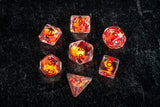 Fanroll: Dragon Storm Inclusion Resin Dice Set: Red Dragon