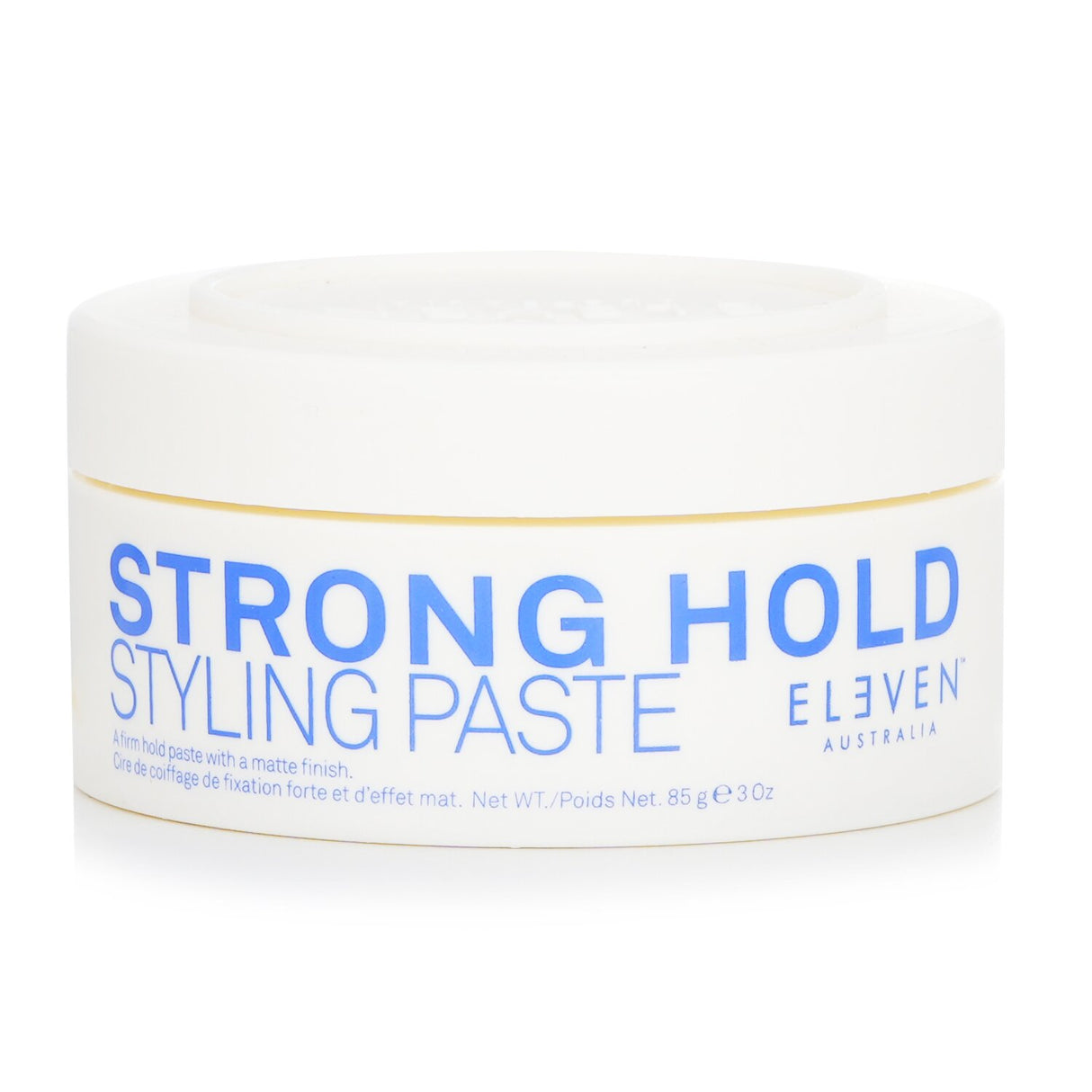 Strong hold styling paste in a sleek 85g container, formulated with Beeswax and Castor Seed Oil for a matte, vegan-friendly finish.