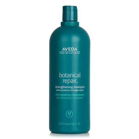 Aveda Botanical Repair Strengthening Shampoo 1000ml, a vegan shampoo that repairs and strengthens all hair types while providing a luxurious aroma.