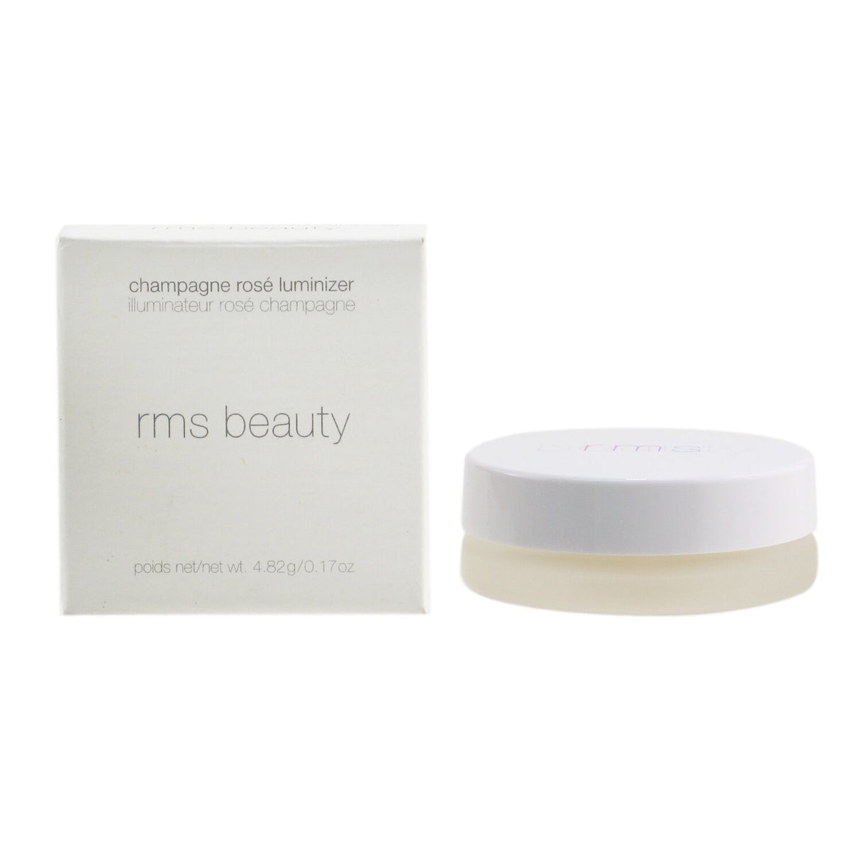 Award-winning RMS Beauty Champagne Rose luminizer for a natural, dewy glow with nourishing organic ingredients in eco-friendly packaging.