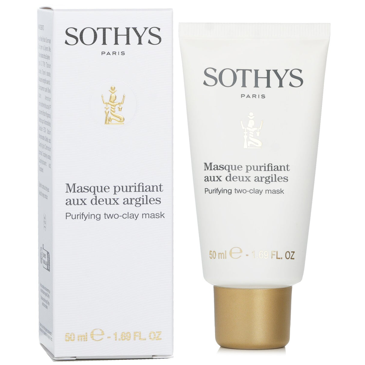 Purifying Two-Clay Mask in 50ml, designed to balance, soften, and clear skin while reducing imperfections and tightening pores.