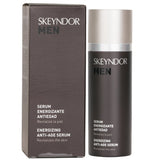 SKEYNDOR Men Energizing Anti-Age Serum with SPF 10, 30ml - revitalizes skin, promotes collagen, and protects against UV damage.