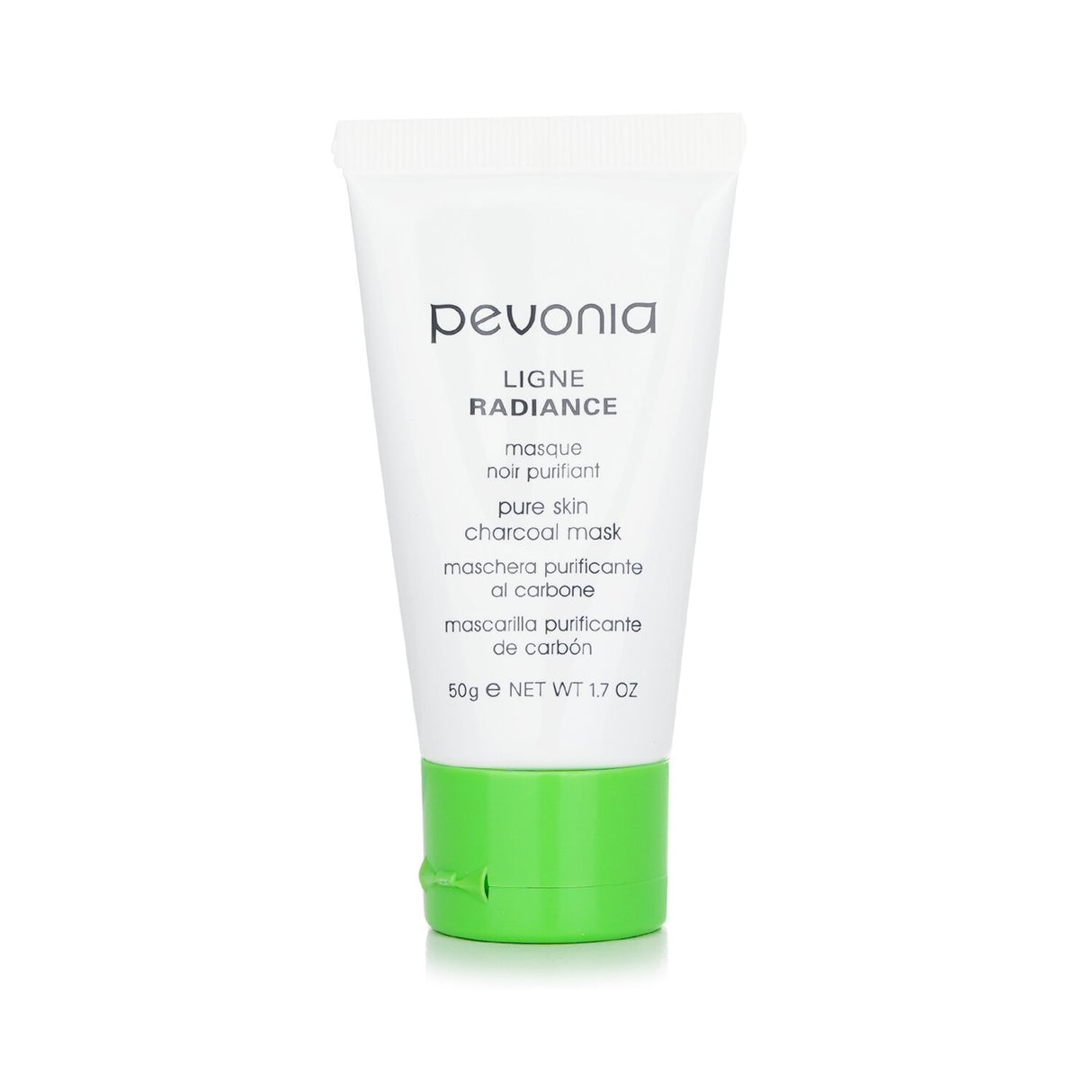 Pevonia Botanica Radiance Pure Skin Charcoal Mask showcasing its 50ml packaging, designed for brightening and detoxifying skin.