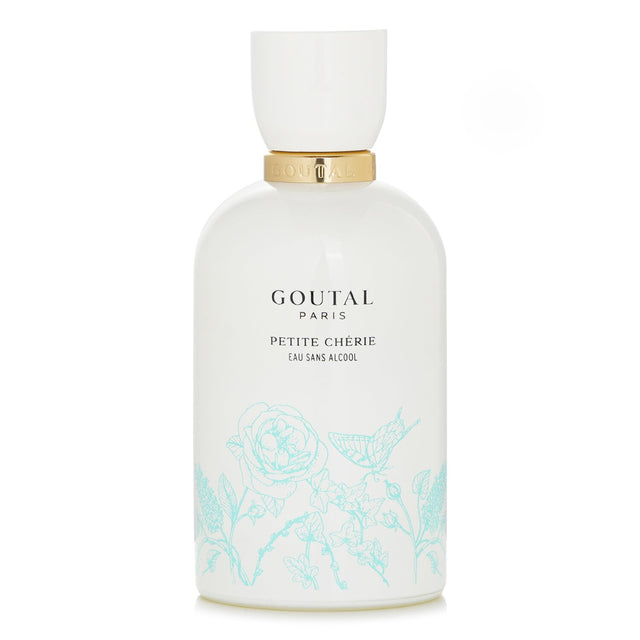 Goutal Petite Cherie Alcohol Free Water Spray, 100ml, featuring floral fruity notes of pear, peach, rose, and vanilla.