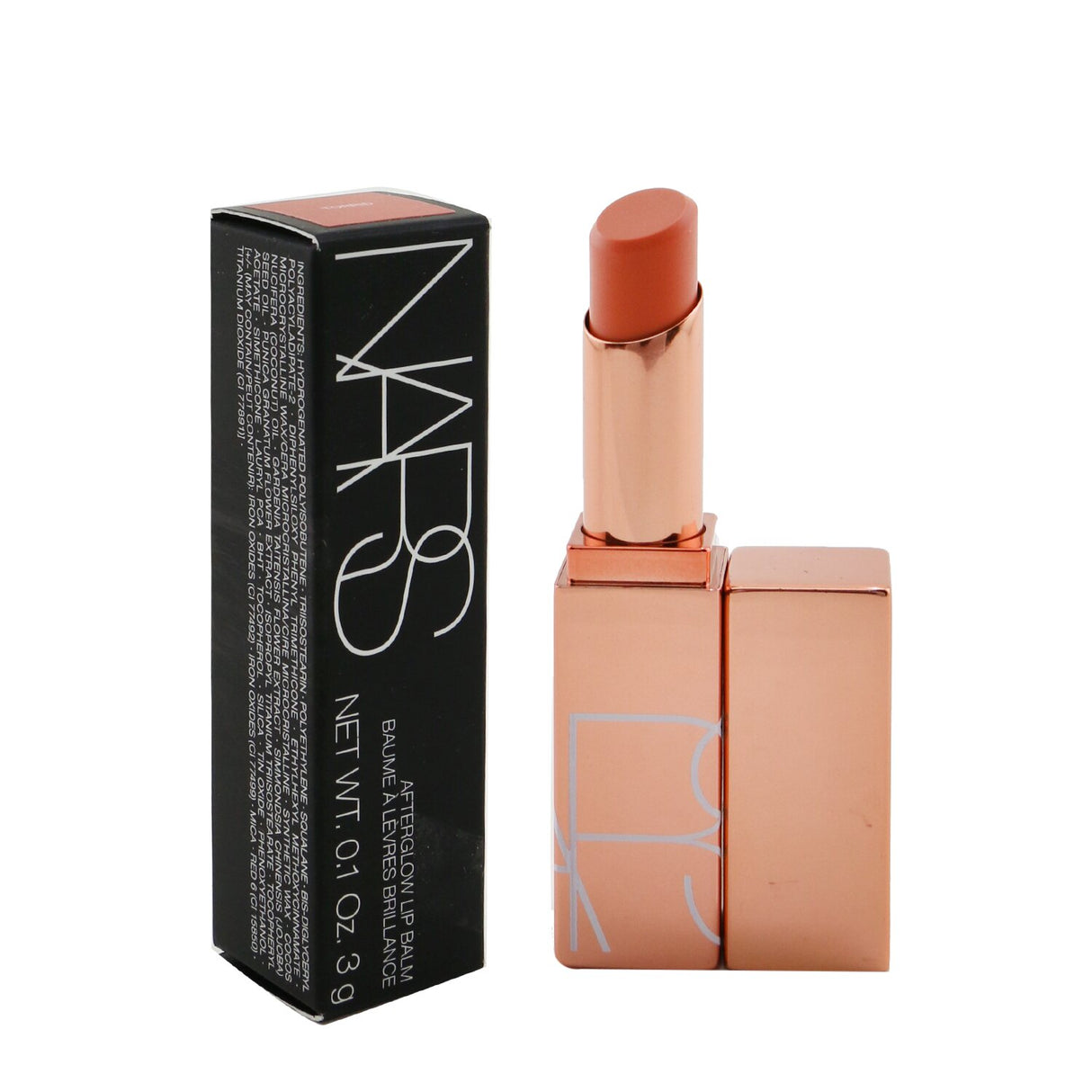 NARS Afterglow Lip Balm in #Torrid offers vibrant color, hydration, and antioxidants for supple, protected lips.