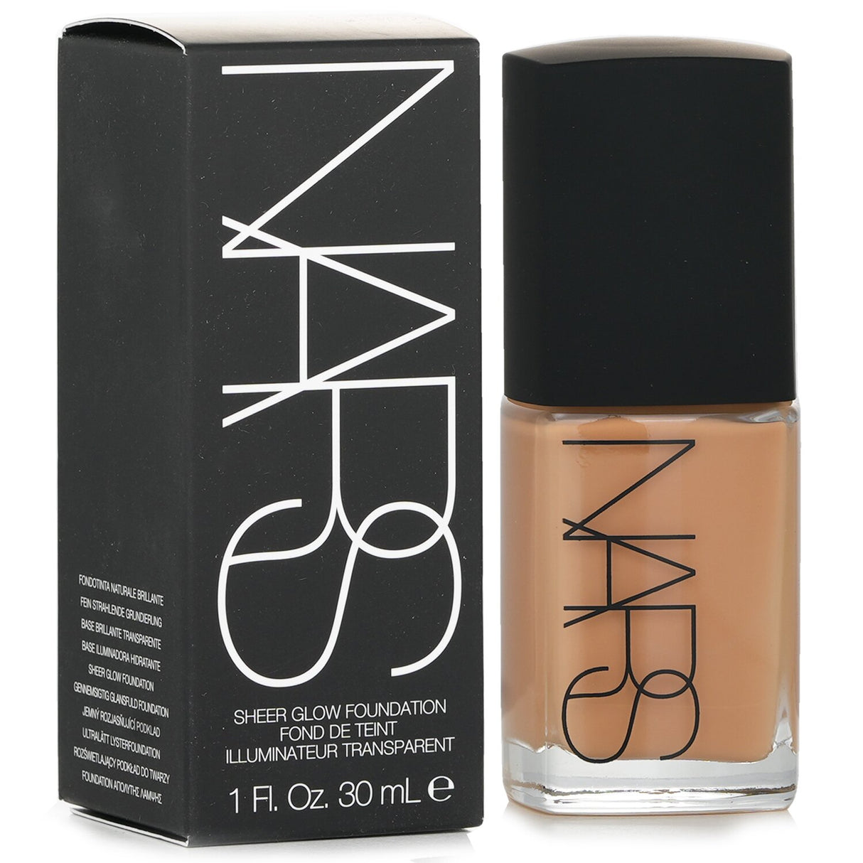 NARS Sheer Glow Foundation in Valencia offers buildable coverage for a radiant finish, perfect for normal to dry skin.