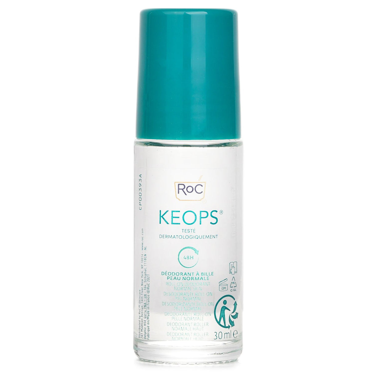 ROC KEOPS Roll-On Deodorant 48H - Alcohol Free & Not Perfumed (Normal Skin)