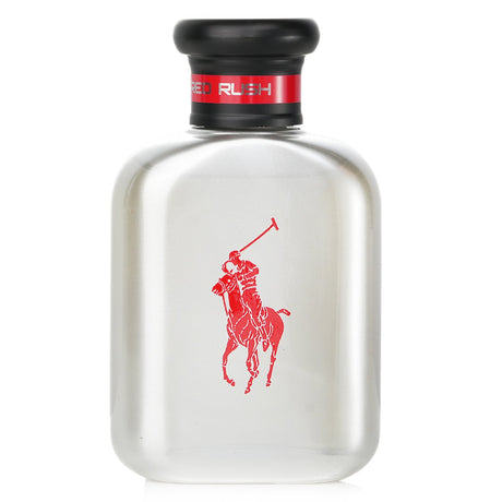 Ralph Lauren Polo Red Rush Eau De Toilette Spray 75ml, a vibrant men's fragrance with fruity and minty notes, ideal for spring and summer.