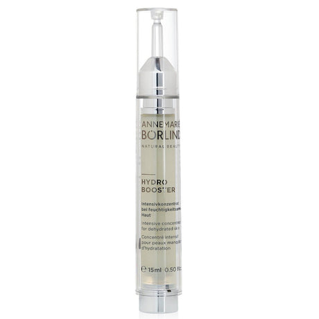 Annemarie Borlind Hydro Booster: 15ml hydrating concentrate for dehydrated skin with Hyaluronic Acid and red algae for a plump glow.