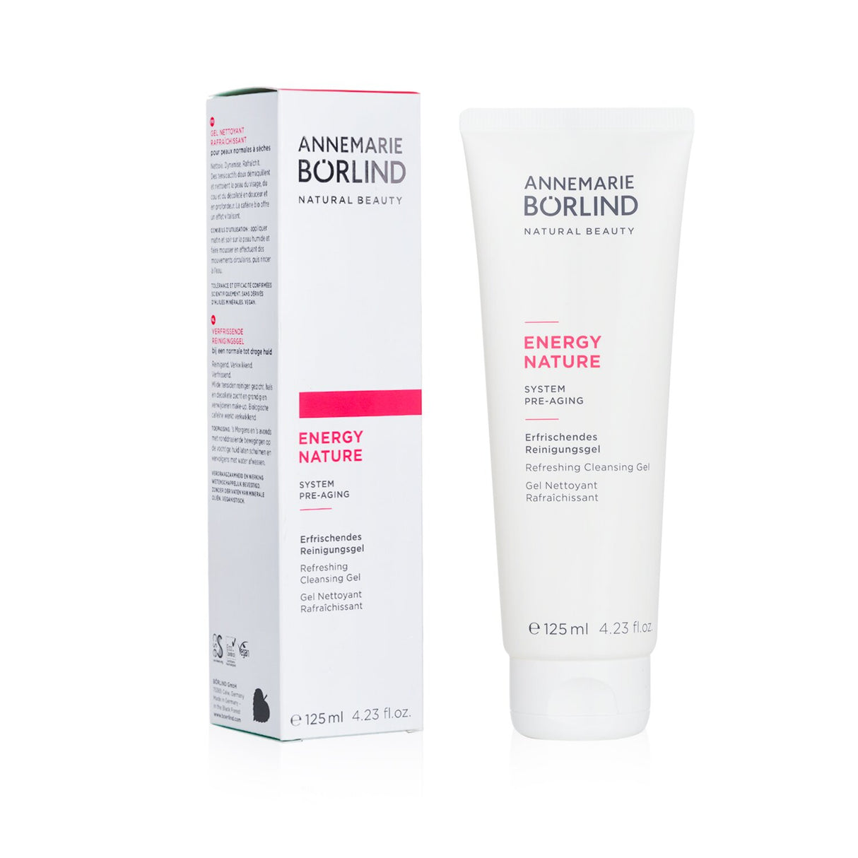 Energizing cleansing gel for normal to dry skin, effectively removes makeup, infused with organic caffeine for a refreshed complexion.