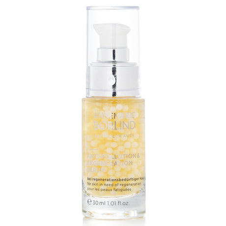 Anti-pollution serum for mature skin, enriched with botanical caviar and green algae to reduce wrinkles and enhance firmness.