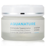 Hydrating day cream for dehydrated skin with papyrus stem cells, hyaluronic acid, and glasswort extract, vegan formula.