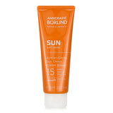 Annemarie Borlind SPF 15 anti-aging sun cream in a 75ml tube, offering hydration and protection against UVA/UVB rays.