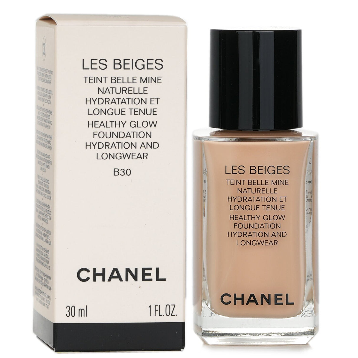 Chanel Les Beiges Healthy Glow Foundation, 30ml, offers hydration, buildable coverage, and a luminous finish for all skin tones.