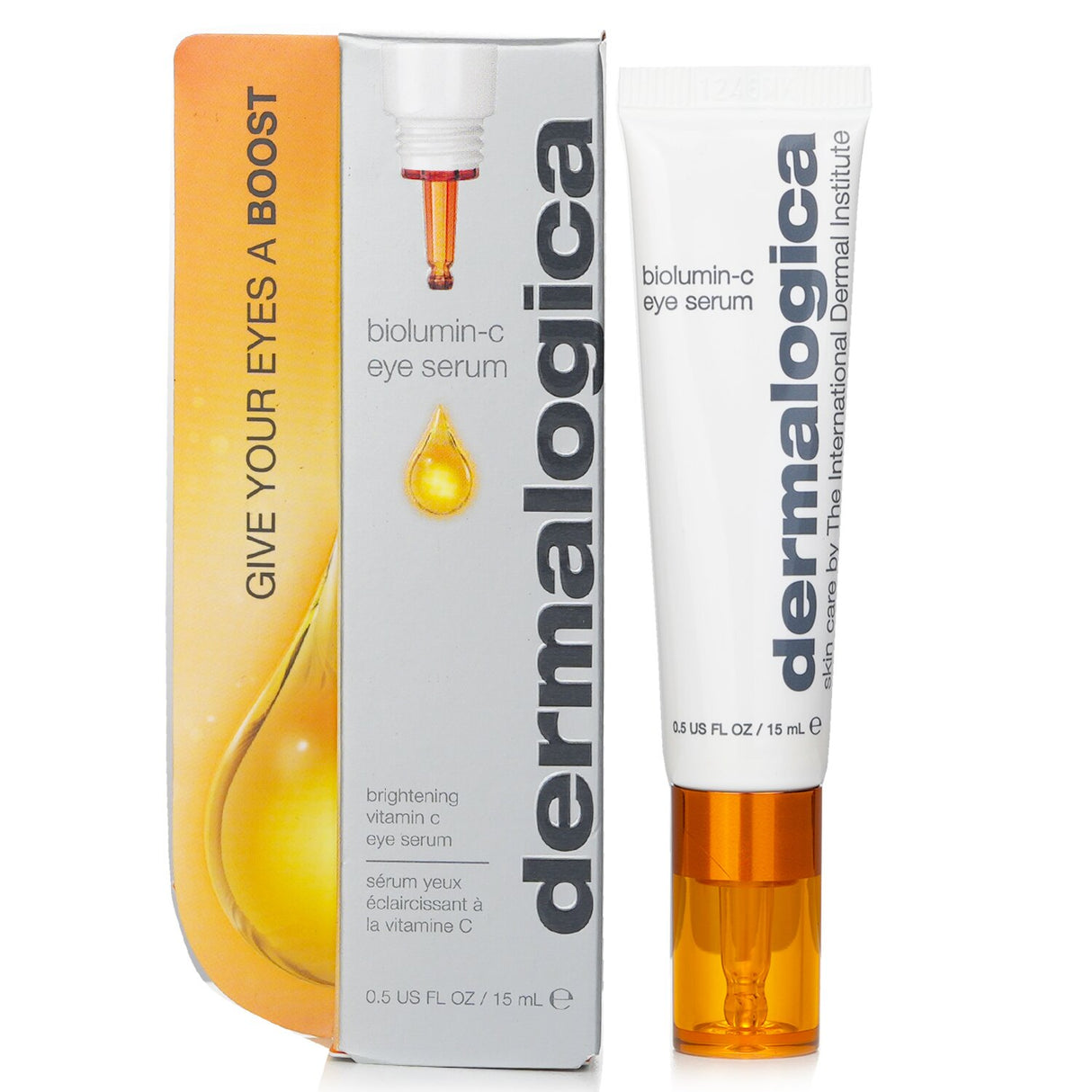 Lightweight Dermalogica Biolumin-C Eye Serum brightens, firms, and hydrates the delicate eye area, reducing fine lines and dark circles.