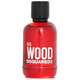 Bright red Eau de Toilette bottle of Dsquared2's feminine fragrance Red Wood, featuring floral and fruity notes.