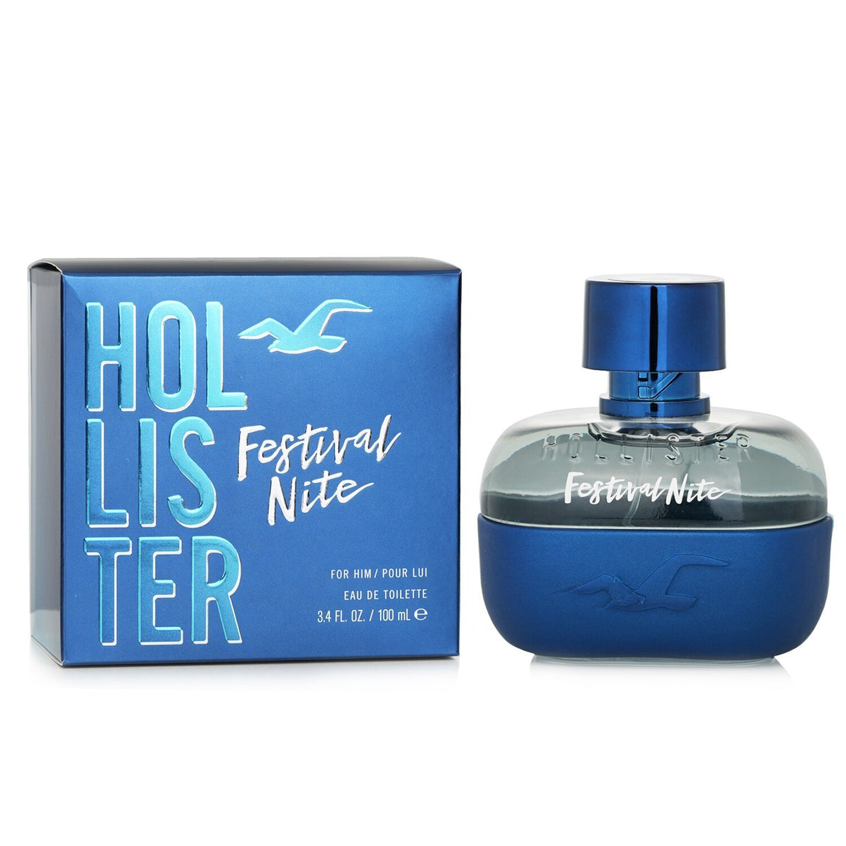 Hollister Festival Nite Eau De Toilette Spray 100ml, a fresh and warm amber fougere fragrance for men, perfect for all occasions.