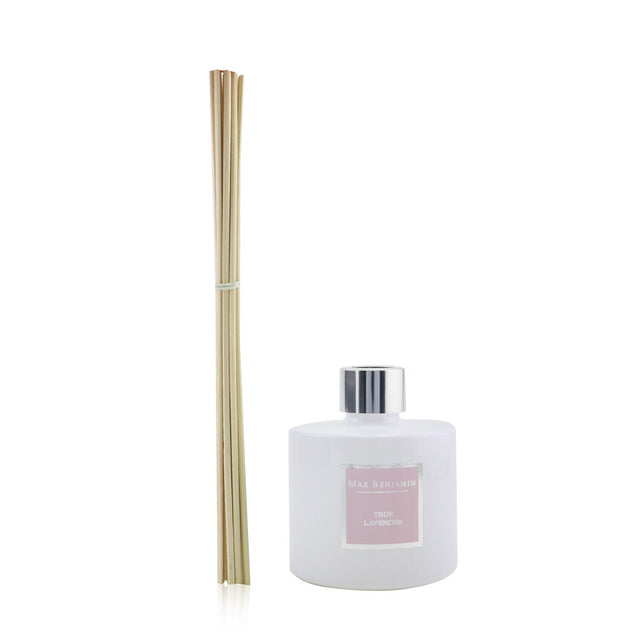 Max Benjamin True Lavender Diffuser in an elegant bottle, filling your space with calming lavender fragrance for relaxation.