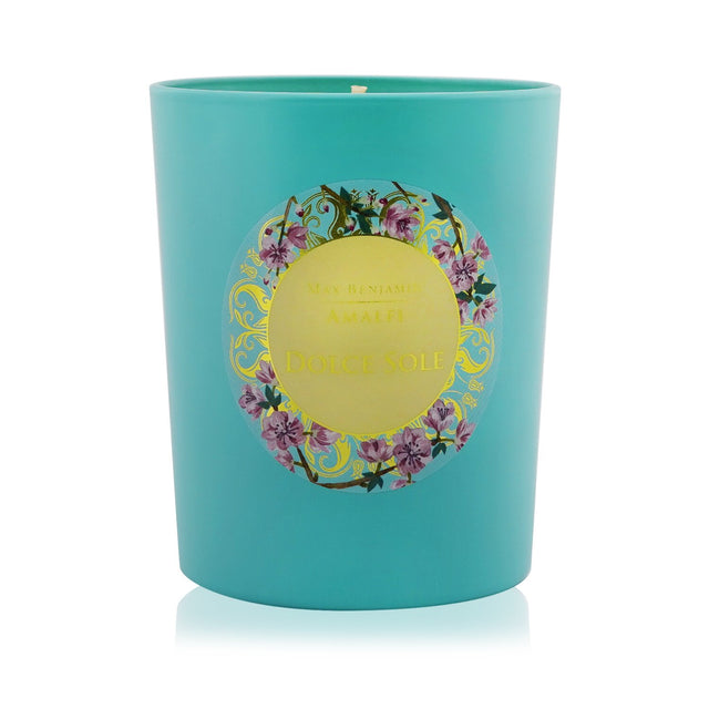 Max Benjamin Amalfi Candle in Dolce Sole, 190g, evokes the Italian coast with its vibrant scent and eco-friendly design.