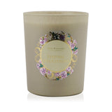 Max Benjamin Provence Candle in a stone-inspired holder, uplifting citrus scent, 100% natural wax, 40-hour burn time.