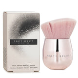 Fenty Beauty Kabuki Brush 160 with angled shape, soft bristles, and rounded handle for easy, seamless makeup application.