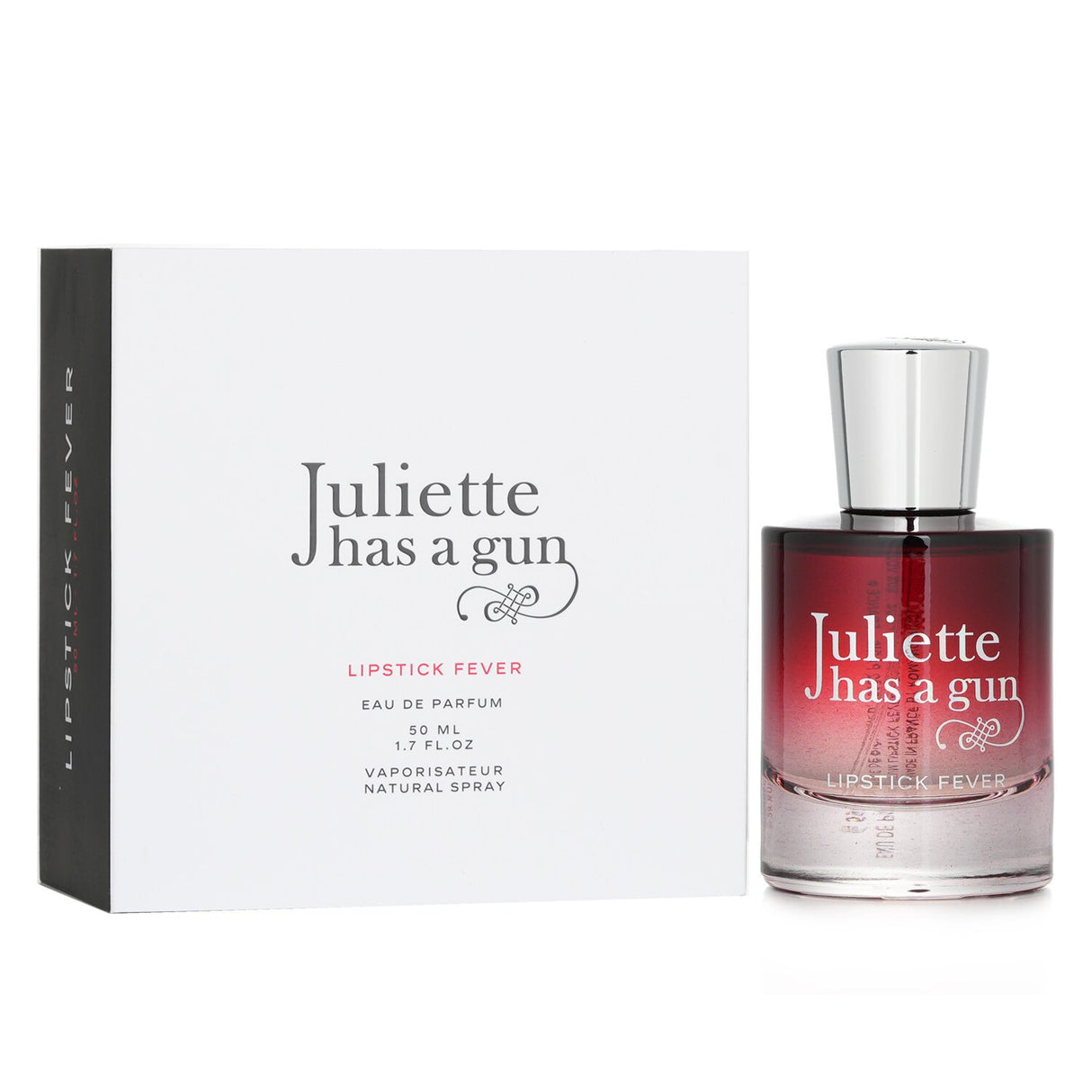 Juliette Has A Gun's Lipstick Fever Eau De Parfum, 50ml, features floral and fruity notes for a sophisticated, feminine scent.