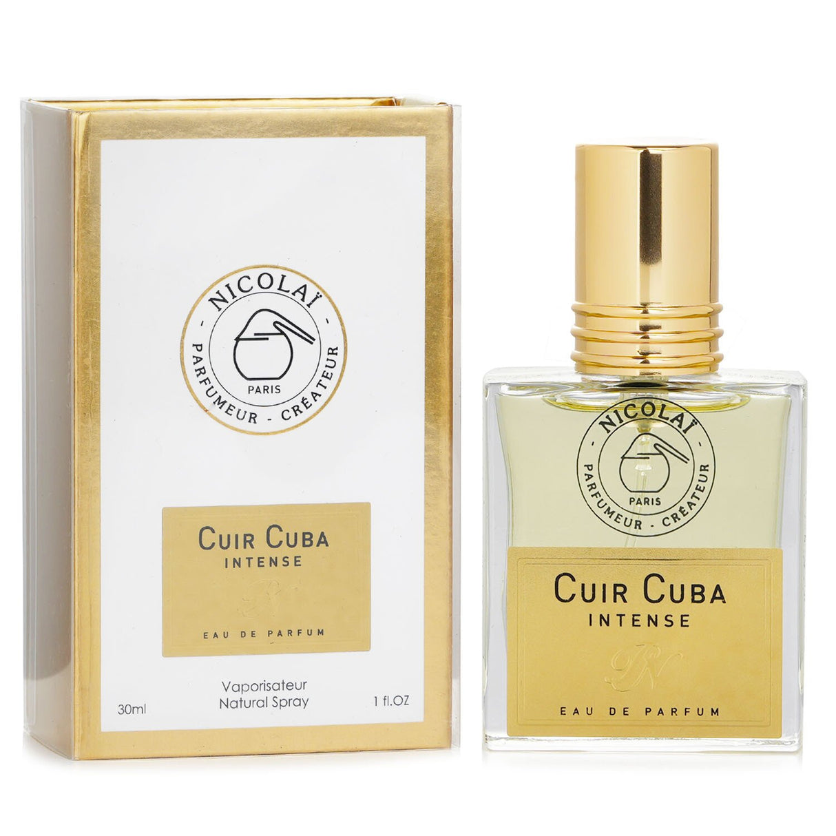 30ml Nicolai Cuir Cuba Intense Eau De Parfum, a unisex leather fragrance with rich, spicy notes for a captivating scent experience.