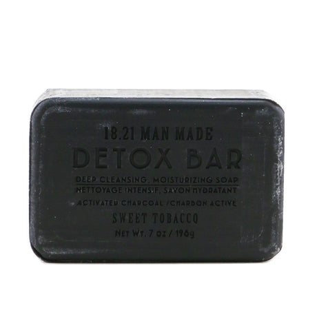 Luxurious detox bar soap for men, infused with Sweet Tobacco scent, deep cleanses and moisturizes skin while treating acne.