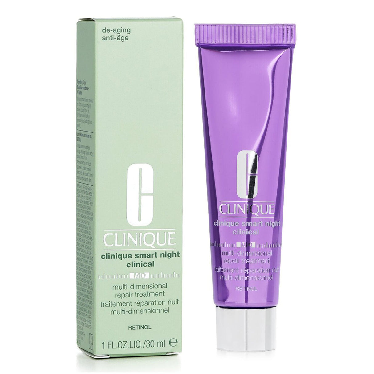 Nighttime serum with 0.3% Retinol, promoting youthful skin by targeting wrinkles and enhancing hydration for all skin types.