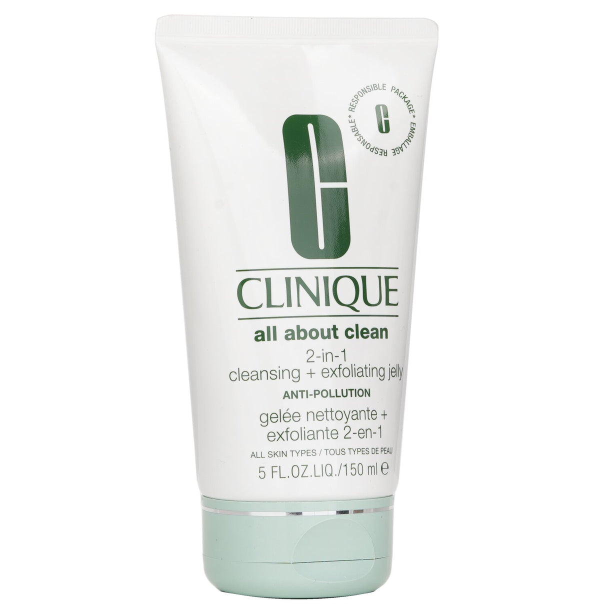 Clinique 2-in-1 Cleansing + Exfoliating Jelly with Bamboo Beads and Salicylic Acid for radiant, refreshed skin.