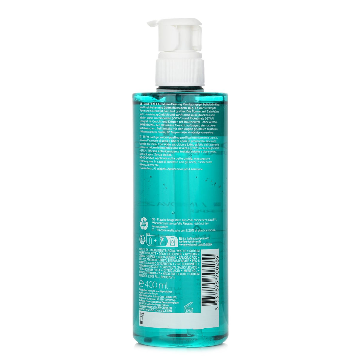 La Roche Posay Effaclar Micro-Peeling Gel for acne-prone skin, deeply cleanses, purifies, and reduces blemishes effectively.