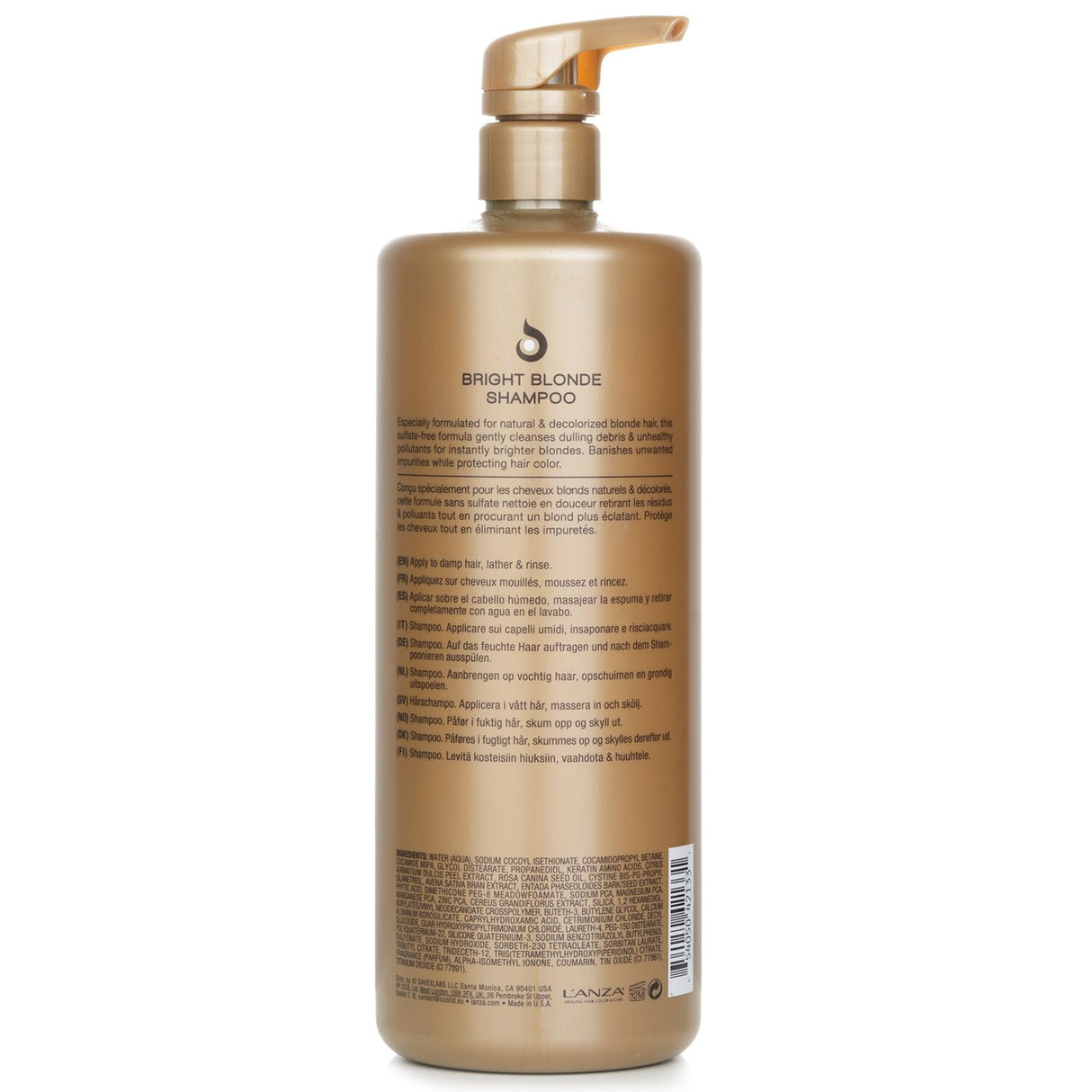 Lanza Healing Blonde Shampoo in a 950ml bottle for vibrant, clean, and healthy blonde hair, infused with natural botanicals.