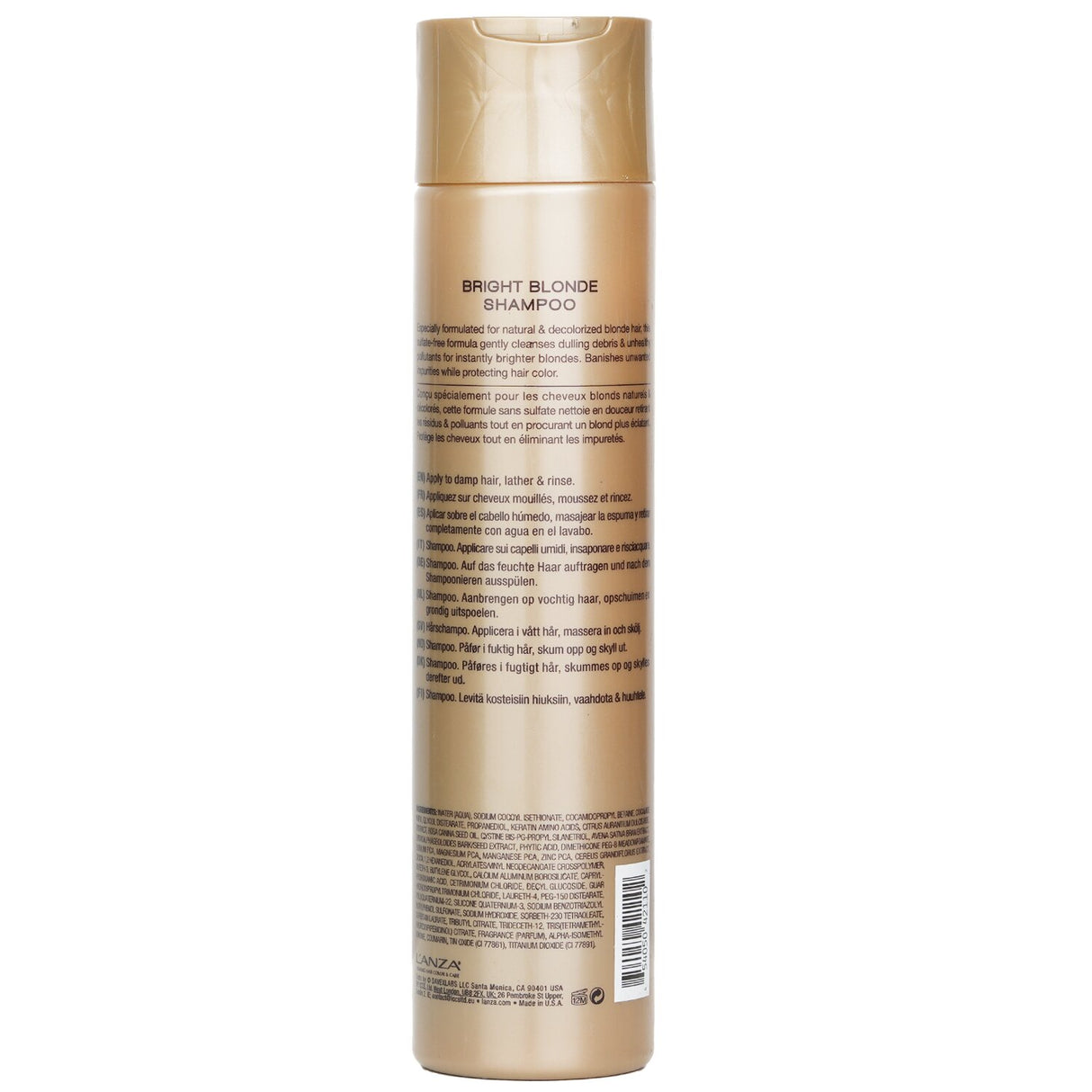 Lanza Healing Blonde Bright Blonde Shampoo bottle, designed for vibrant, healthy, and nourished blonde hair.