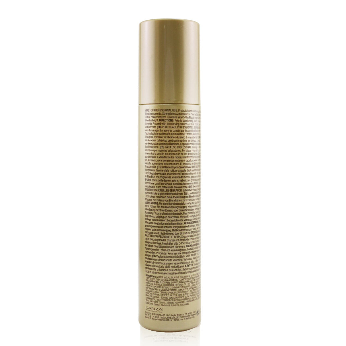 Professional blonde pre-treatment spray that enhances blonde hair while protecting against damage and brassiness.