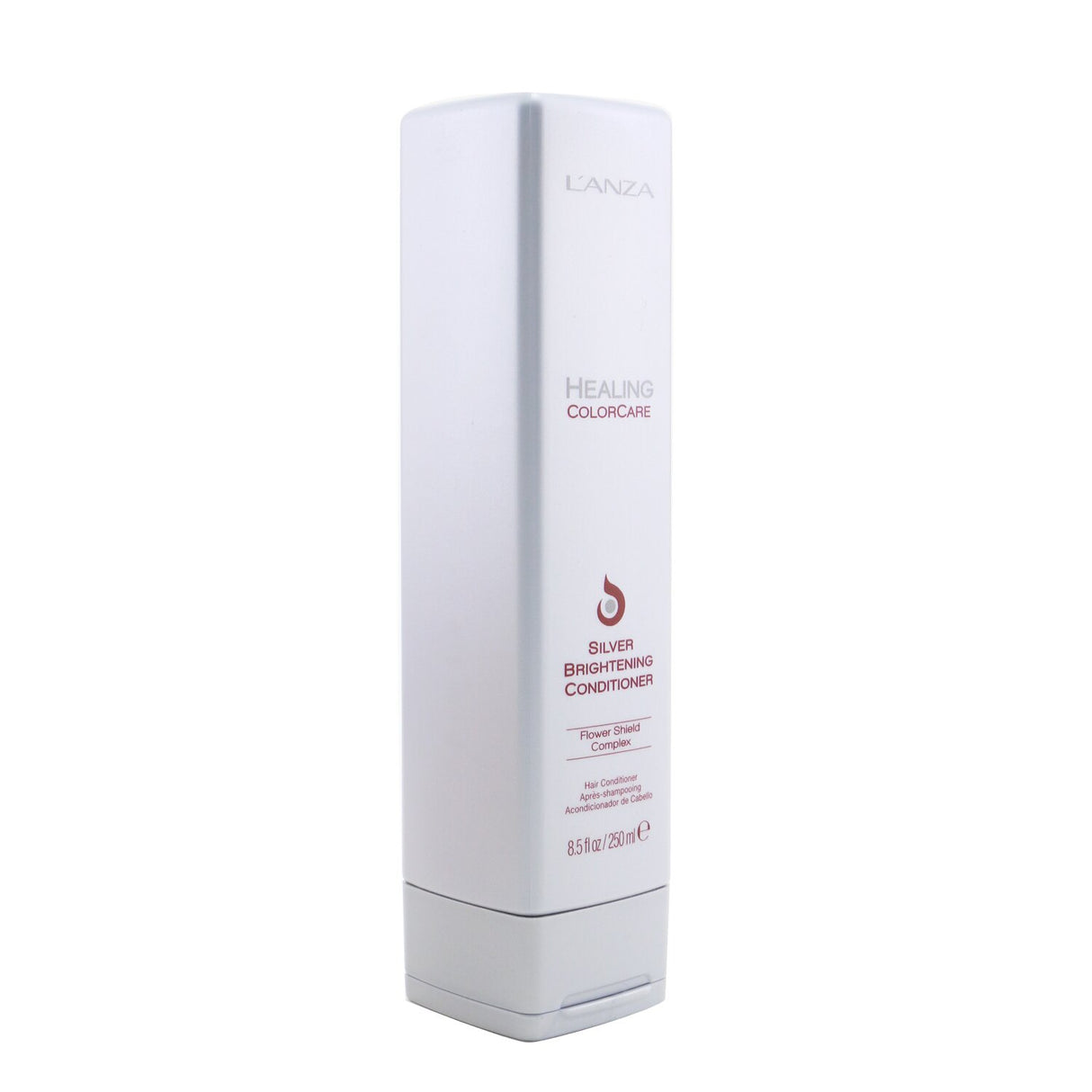 Lanza Healing ColorCare Silver Conditioner brightens, detangles, and nourishes blonde, silver, gray, and white hair.