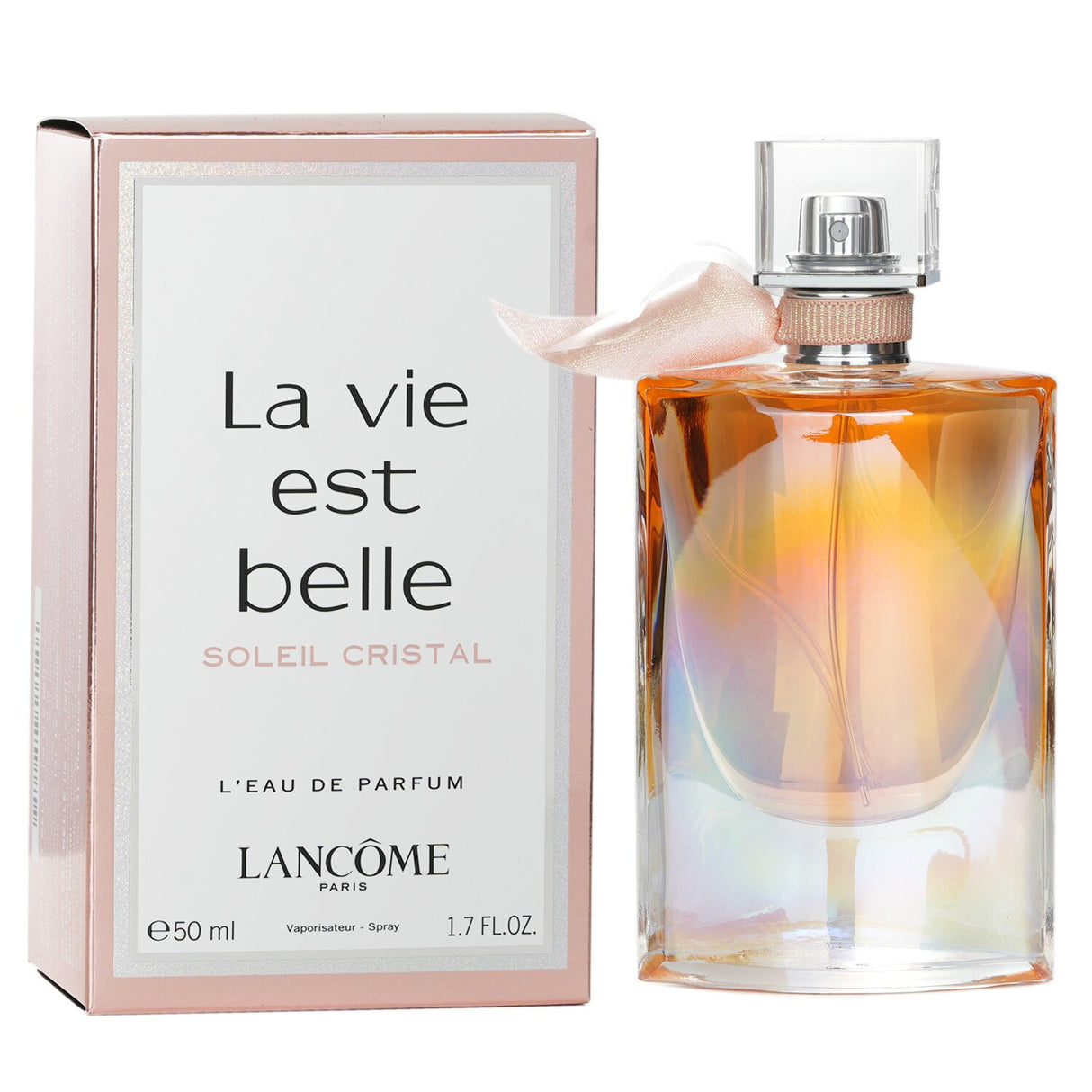 Fragrance bottle of Lancôme La Vie Est Belle Soleil Cristal, a vibrant chypre floral scent for women, 50ml size.