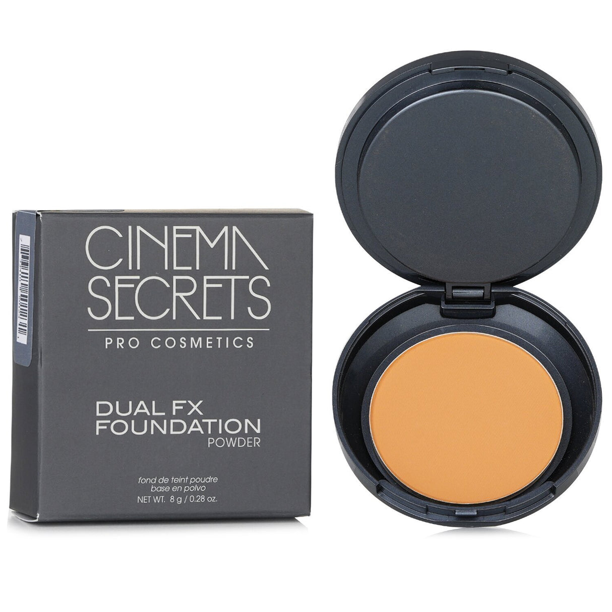 Cinema Secrets Dual Fx Foundation Powder in #Caramel, 8g, offering silky, buildable coverage for flawless skin.