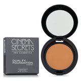 Cinema Secrets Dual Fx Foundation Powder in #Olive, 8g, silky texture, buildable coverage, cruelty-free, customizable wet/dry application.