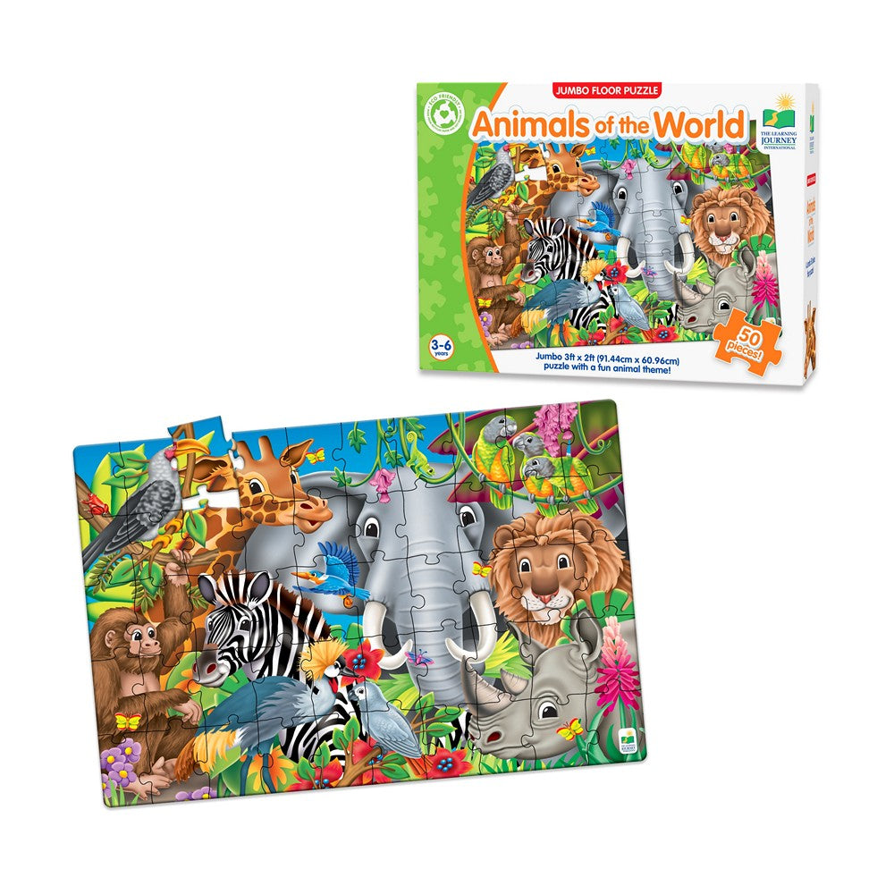 Jumbo Floor Puzzles - Animals of the World, Learning Journey