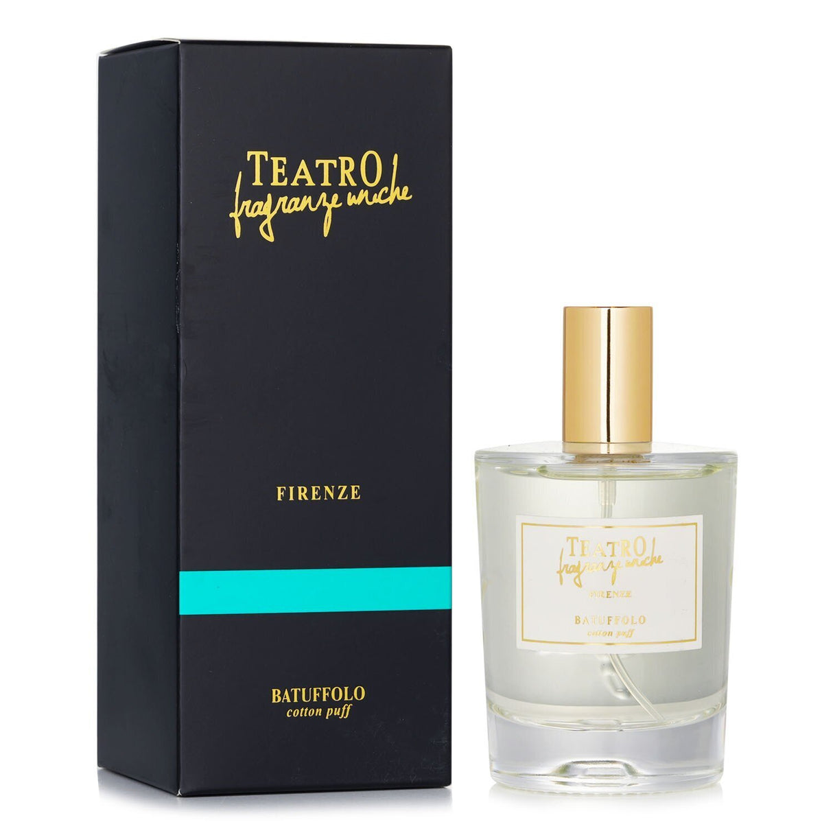 Teatro Room Spray in Batuffolo scent, 100ml, adds calming cotton ball fragrance to refresh and elevate any living space.