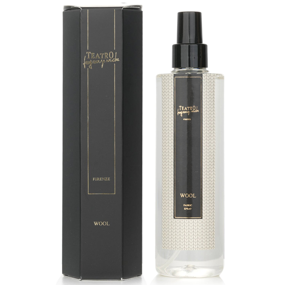 Teatro Wool Fabric Spray, 250ml: premium textile spray with essential oils for refreshing and scented wool items.