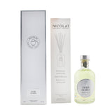 Elegant glass diffuser bottle with capillary sticks, releasing captivating scent, lasting 8+ weeks for refreshing ambiance.