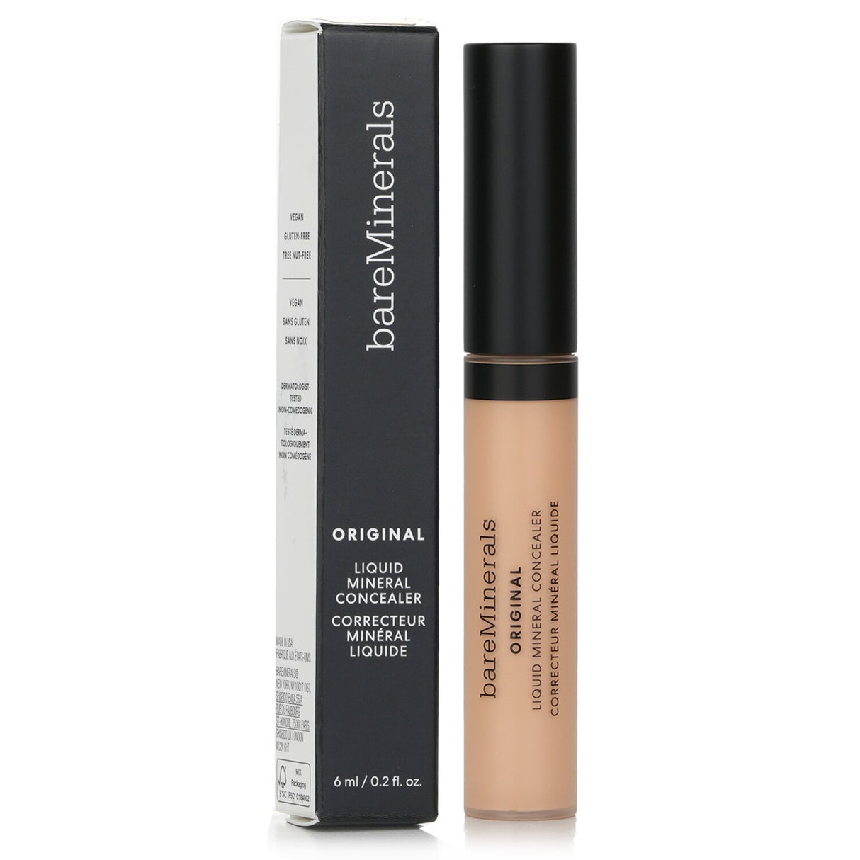 BareMinerals Original Liquid Mineral Concealer #1N Fair, a vegan, creamy formula for brightening dark circles and smooth coverage.