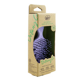 Purple Go Green Mini Detangler by Wet Brush, eco-friendly with IntelliFlex bristles for painless, effective detangling.