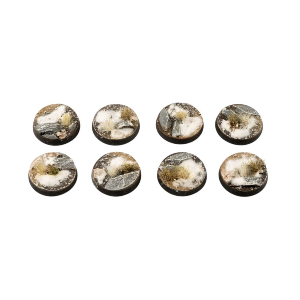 Gamers Grass - Battle Ready Bases - Winter - Round 28mm (x8)