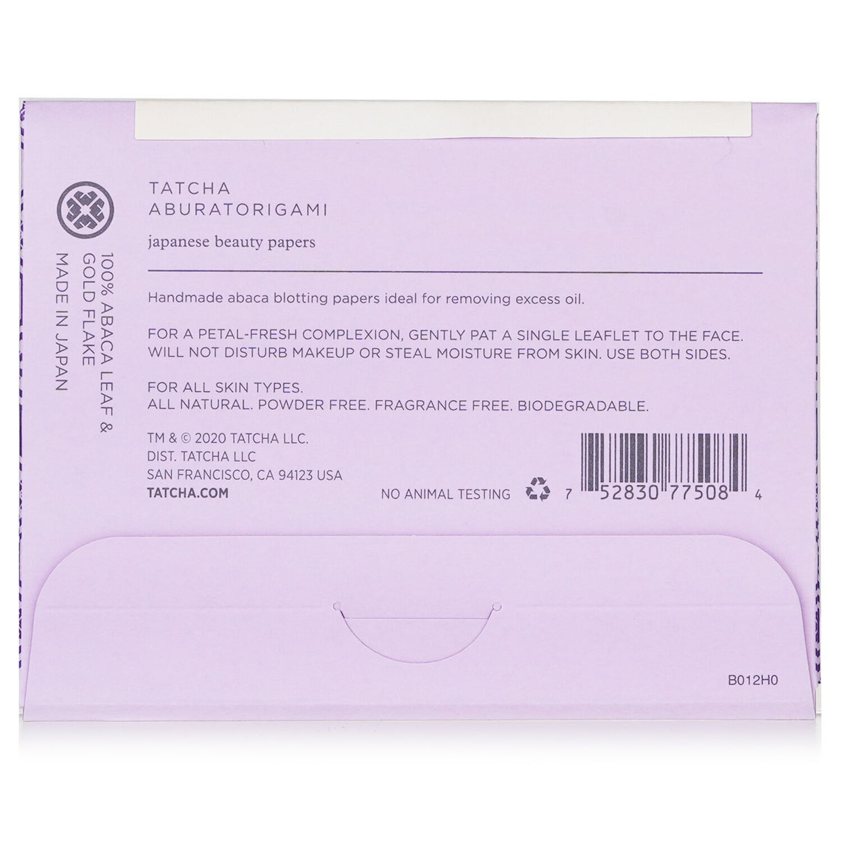 Tatcha Aburatorigami Japanese Blotting Papers with 23-karat gold, 40 sheets for oil absorption and radiant skin anytime.