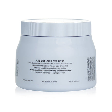 Kerastase Blond Absolu Masque Cicaextreme, a conditioning mask for bleached blonde hair, enhances strength and reduces frizz.