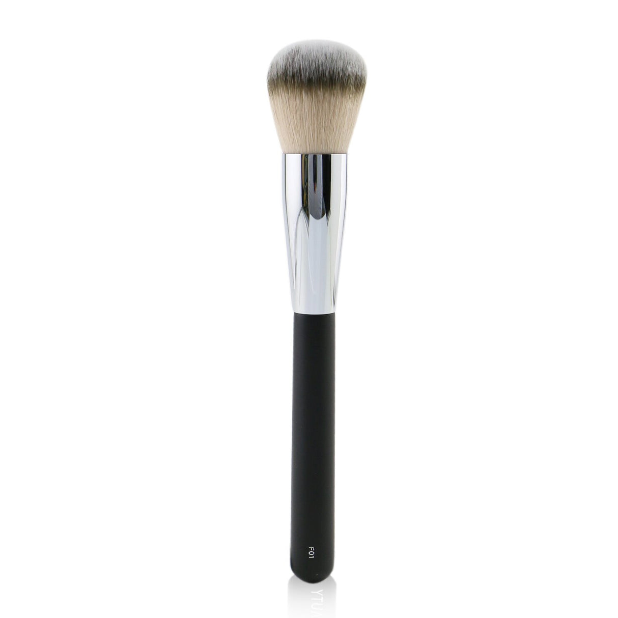 Multipurpose powder brush with ultra-soft vegan bristles for flawless makeup application and blending.