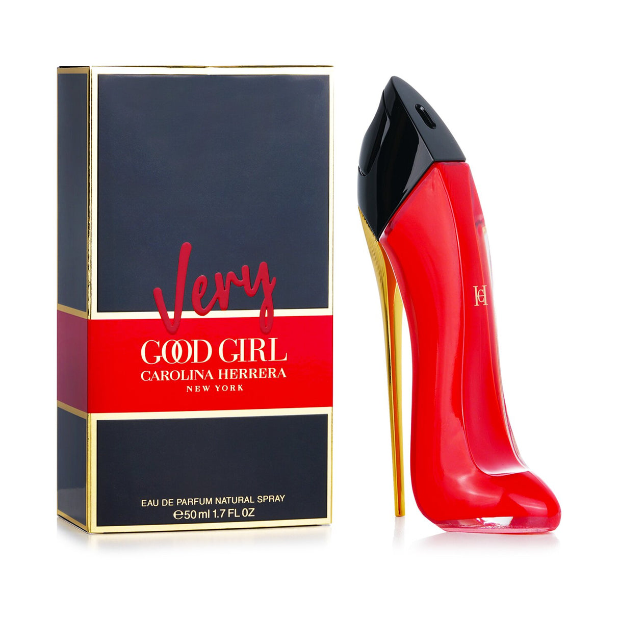 Carolina Herrera Very Good Girl Eau De Parfum 50ml, a floral fruity scent with litchi, rose, and vanilla notes, perfect for spring.